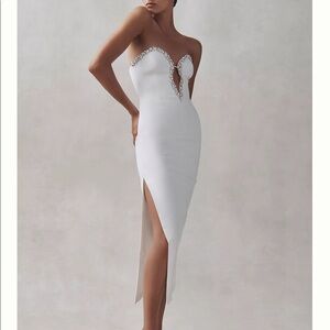 NWT- Bardot Eleni Diamante Strapless Midi Dress